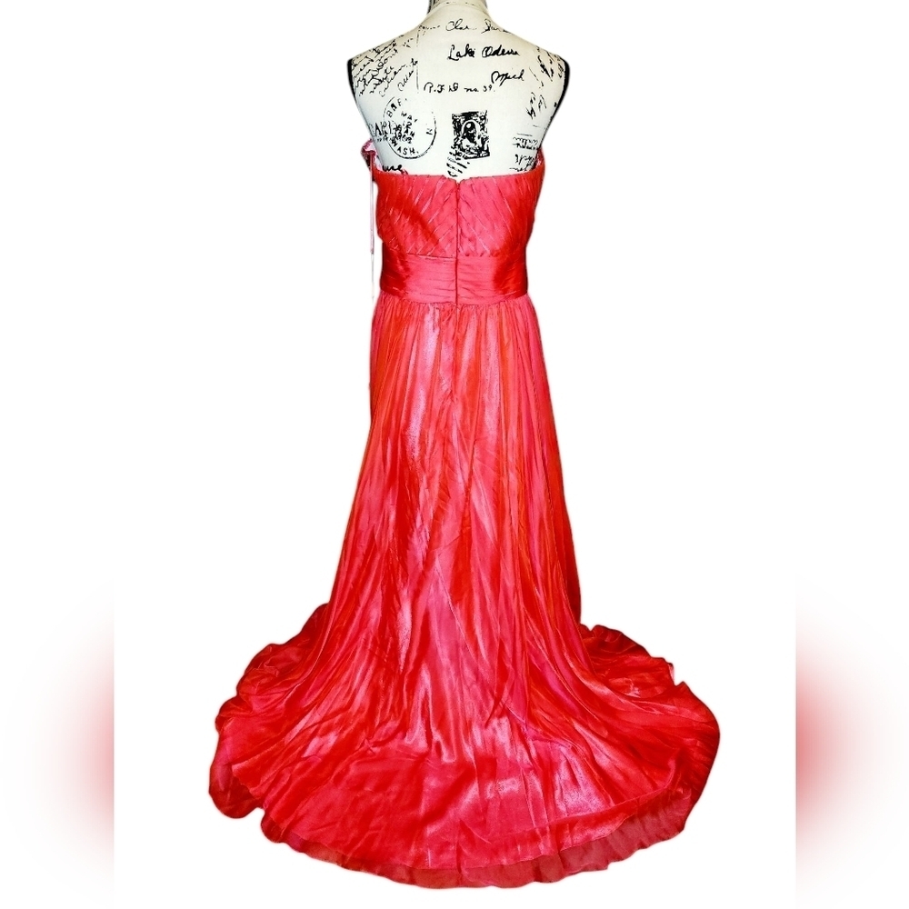 Angela & Alison Watermelon Strapless Gown - Picture 6 of 9
